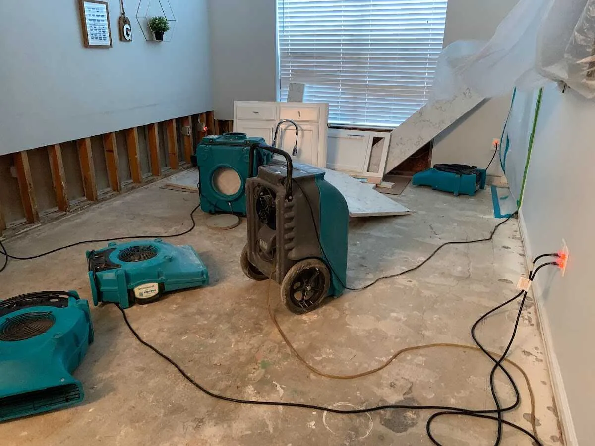 Dehumidifier in flood-cut room for Water Extraction & Removal in Maryland City